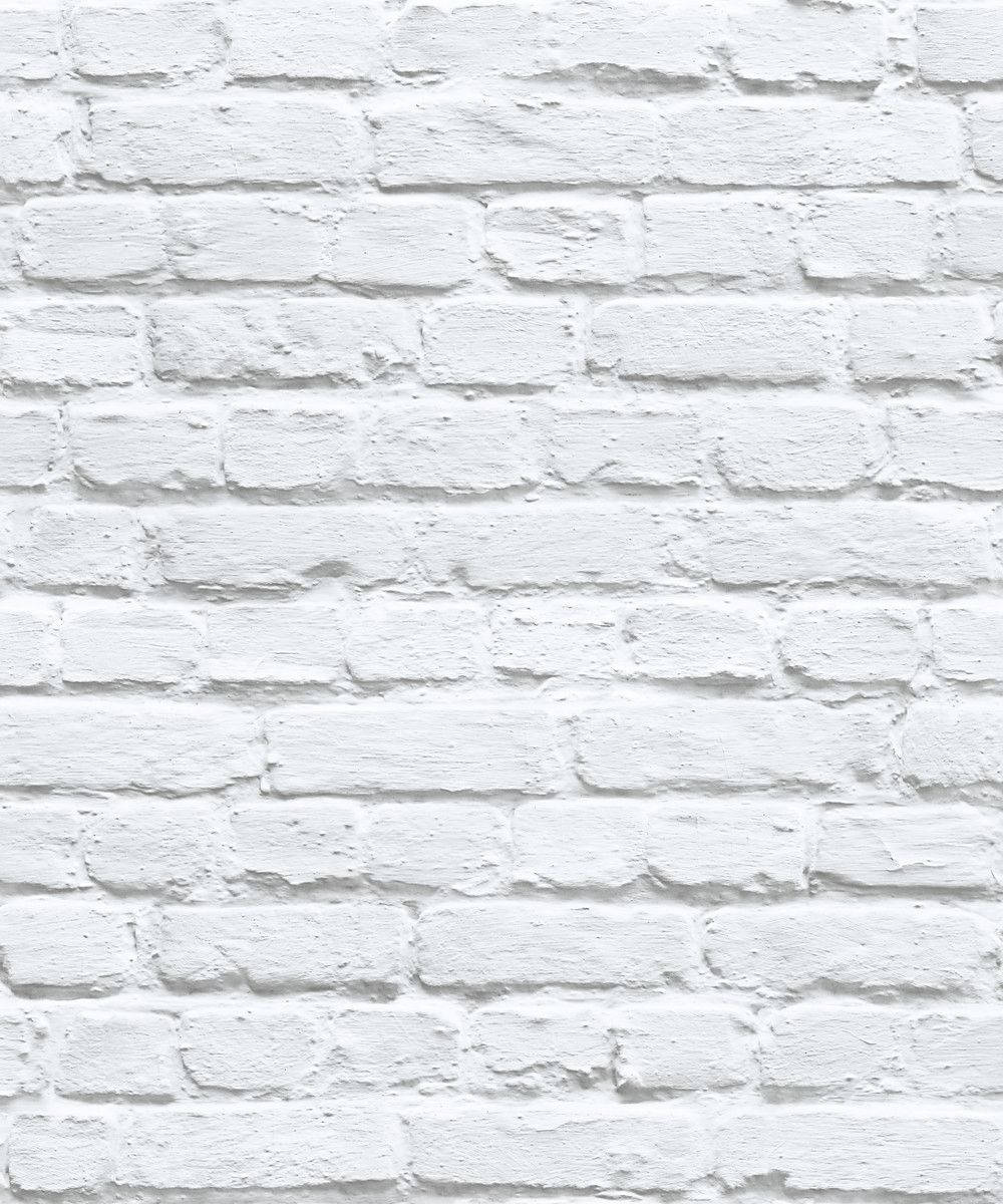 White Brick 桌布 壁紙 — 清潔白色油漆磚牆的特寫，帶有紋理砂漿線條和微妙的陰影。