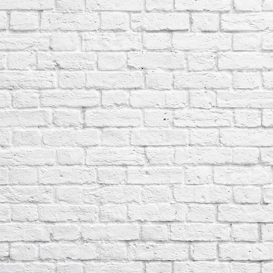 White Brick 桌布 壁紙 — 清潔白色油漆磚牆的特寫，帶有細微紋理和砂漿線。