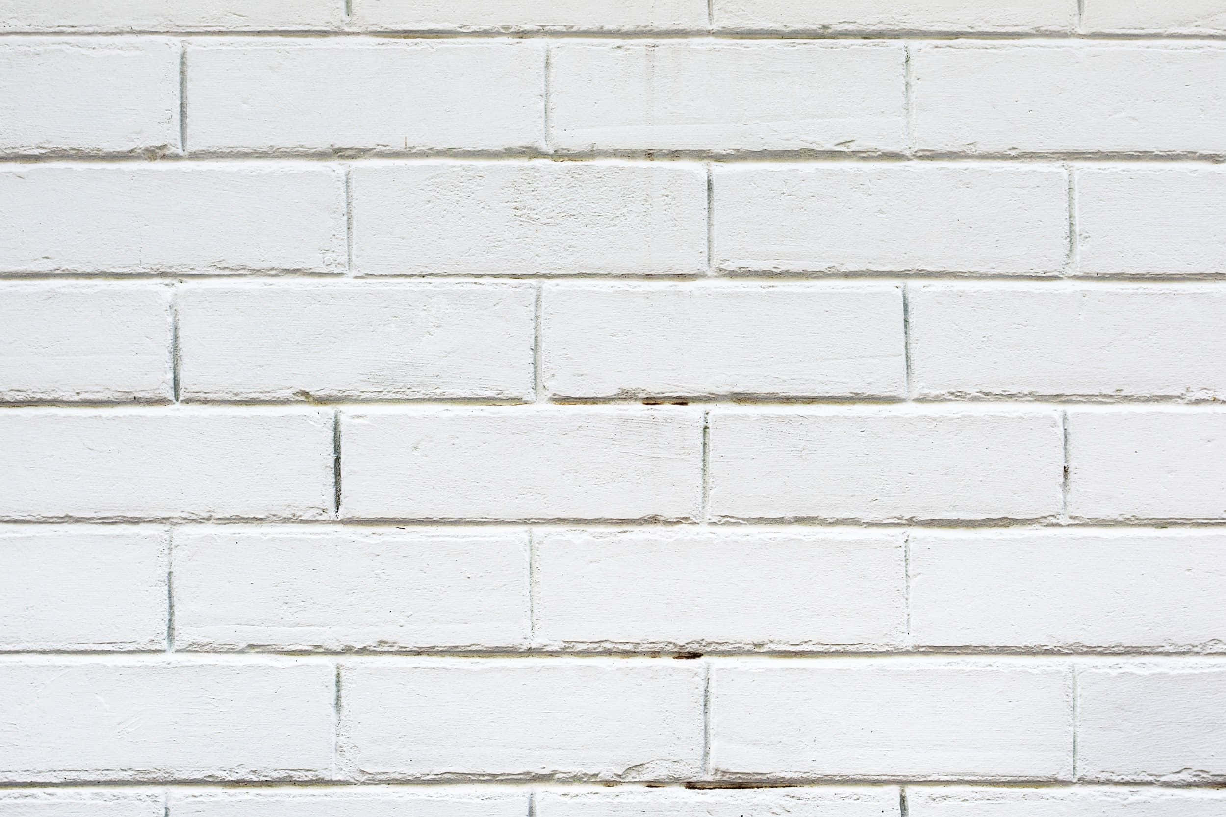 White Brick Wall 桌布 壁紙 — 清潔白色油漆磚牆的特寫，顯示細微紋理和砂漿線。