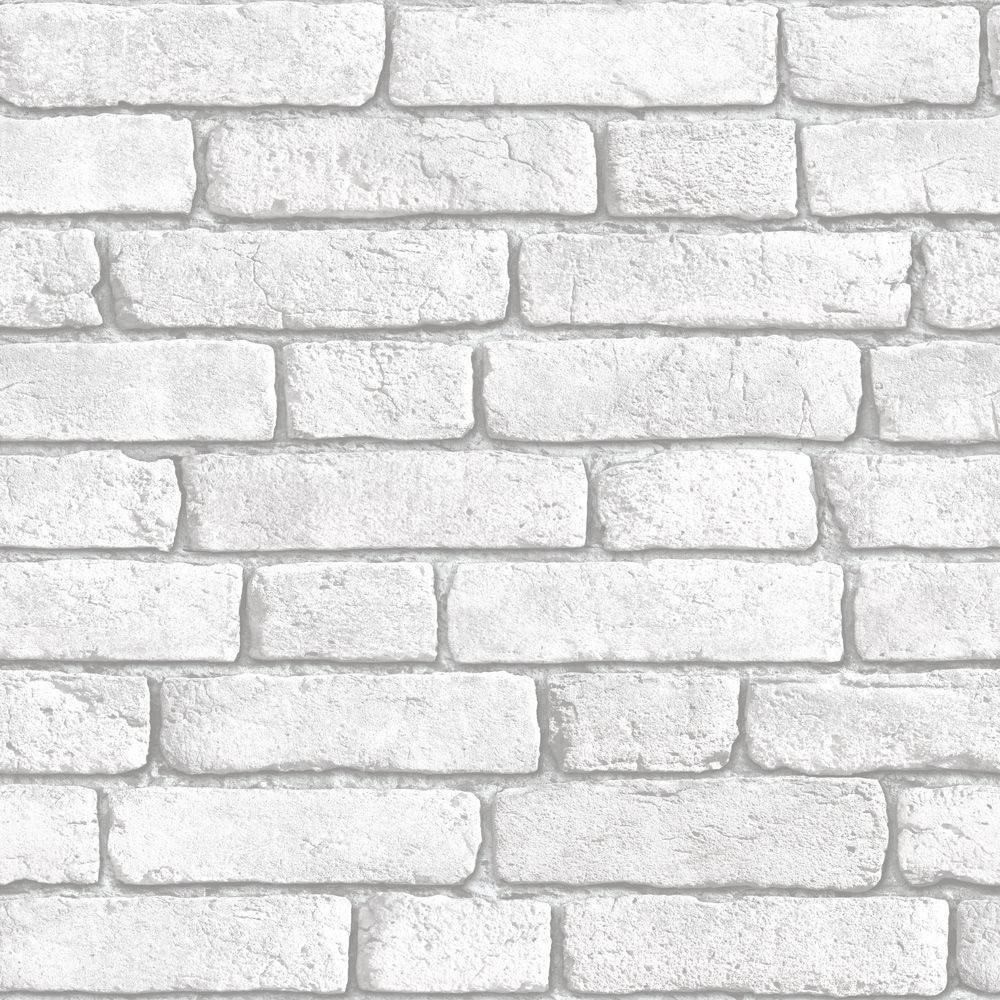 White Brick 桌布 壁紙 — 清潔白色磚牆的特寫，帶有紋理砂漿線和微妙的灰色陰影。