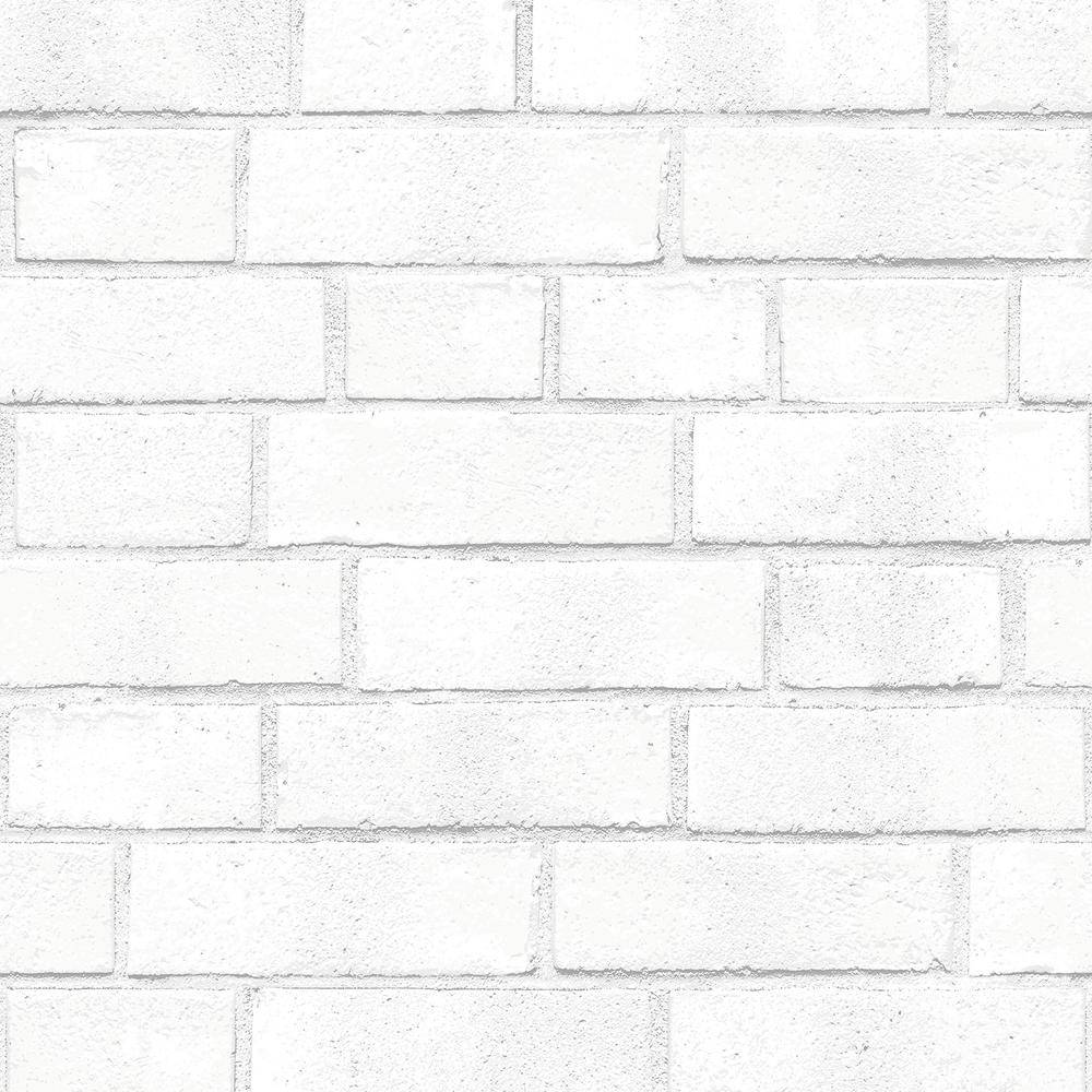 Brick 桌布 壁紙 — 清潔白色磚牆的特寫，帶有細微紋理和砂漿線條。
