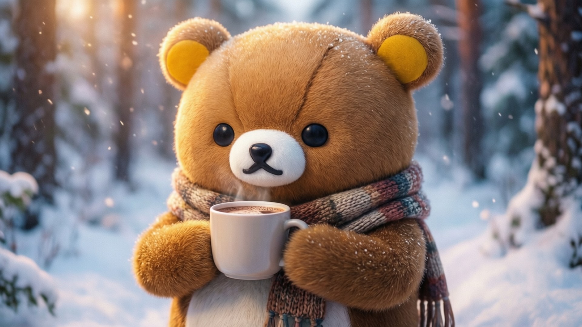 溫暖的懶懶熊冬日 壁紙