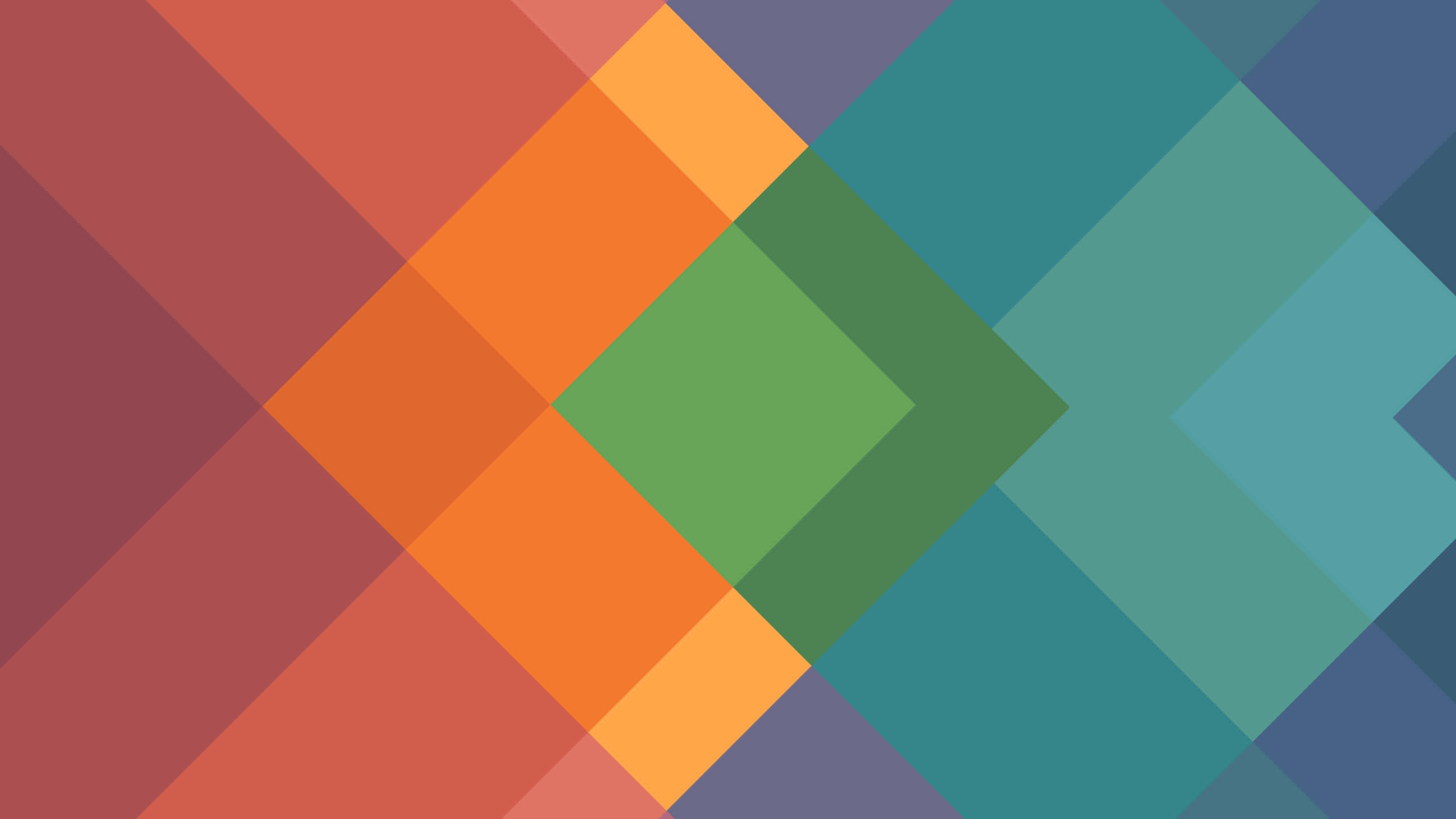 geometry 桌布 壁紙 — 溫暖與冷色調重疊鑽石形狀的鮮明幾何圖案，營造出動態抽象構圖。