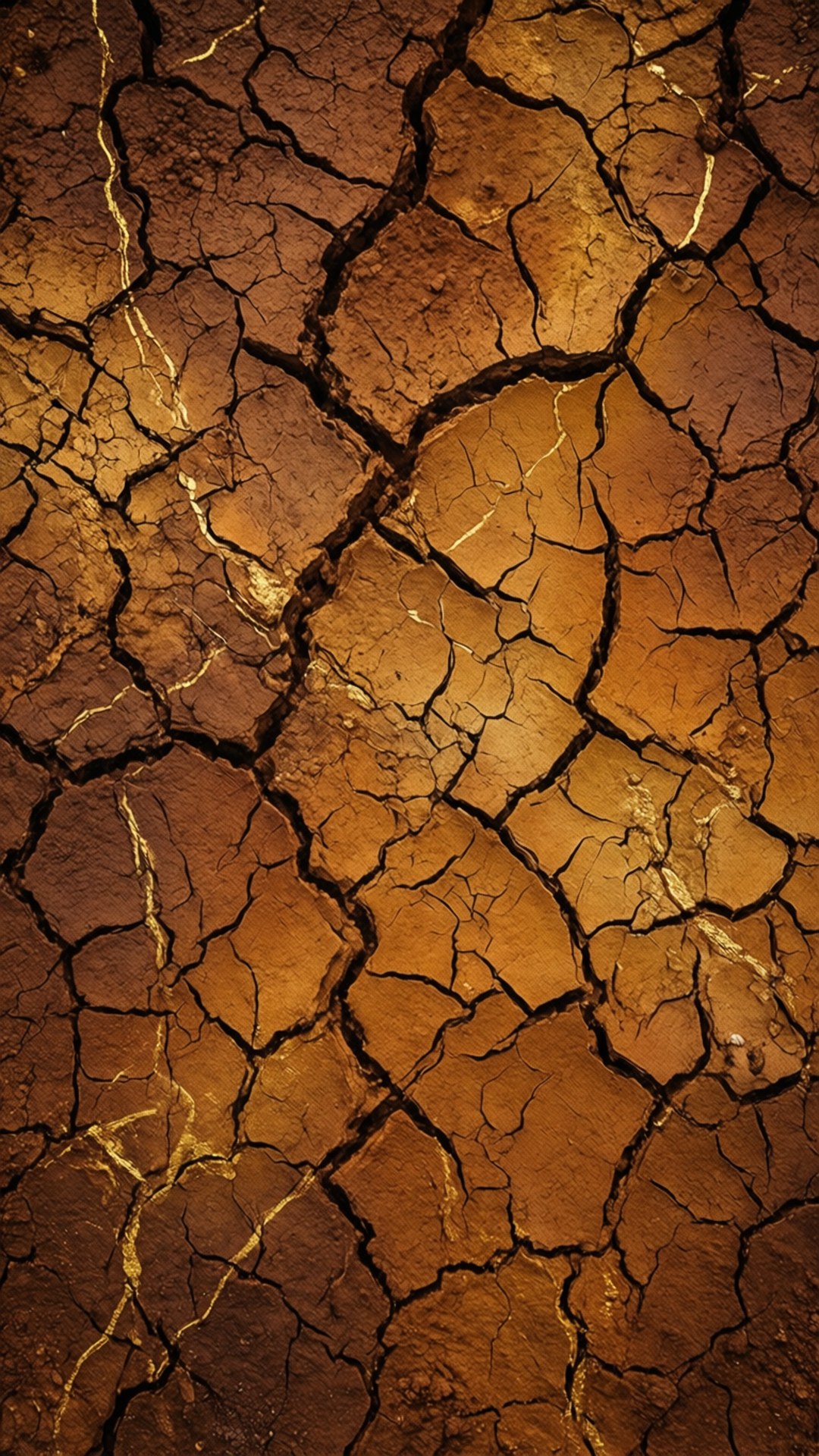 溫暖龜裂大地紋理 壁紙