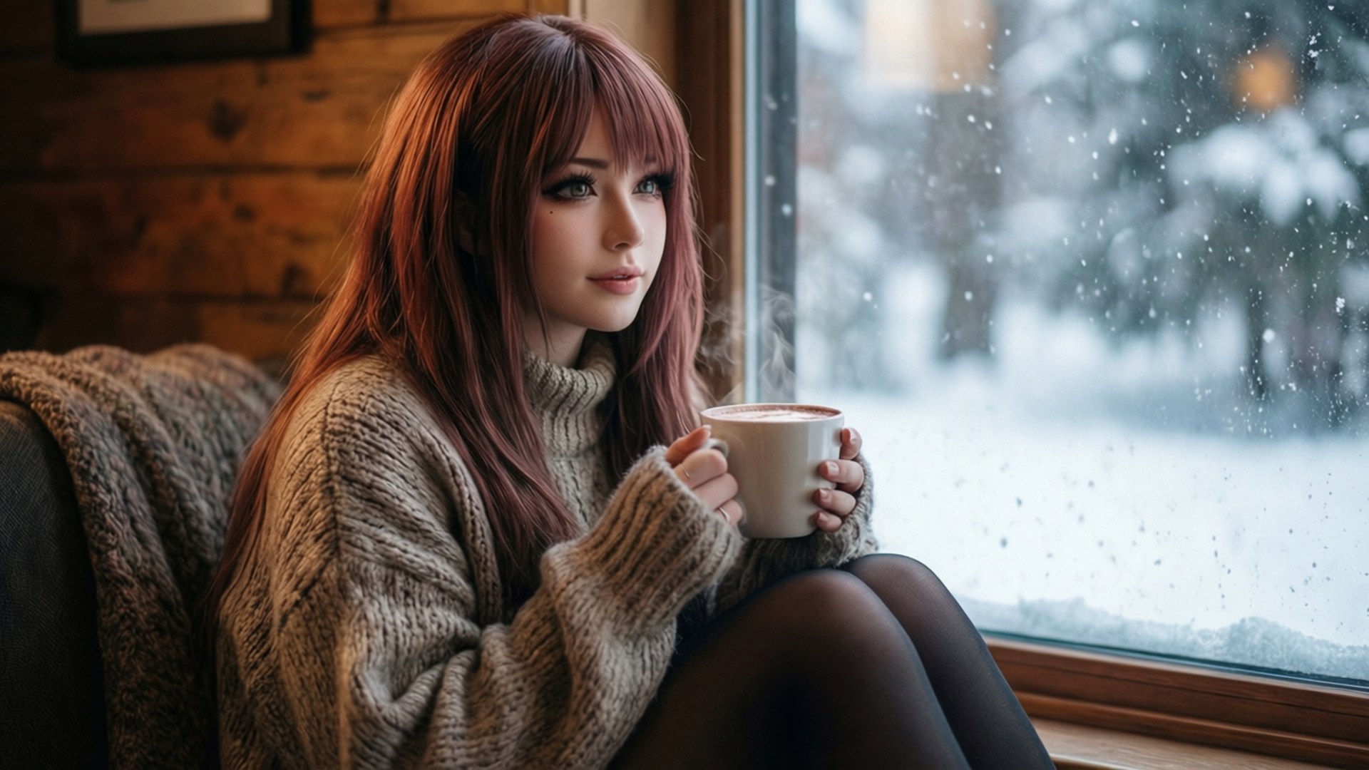 溫馨冬日 Pokimane 壁紙