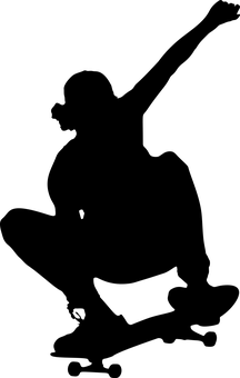 滑板特技剪影 壁紙