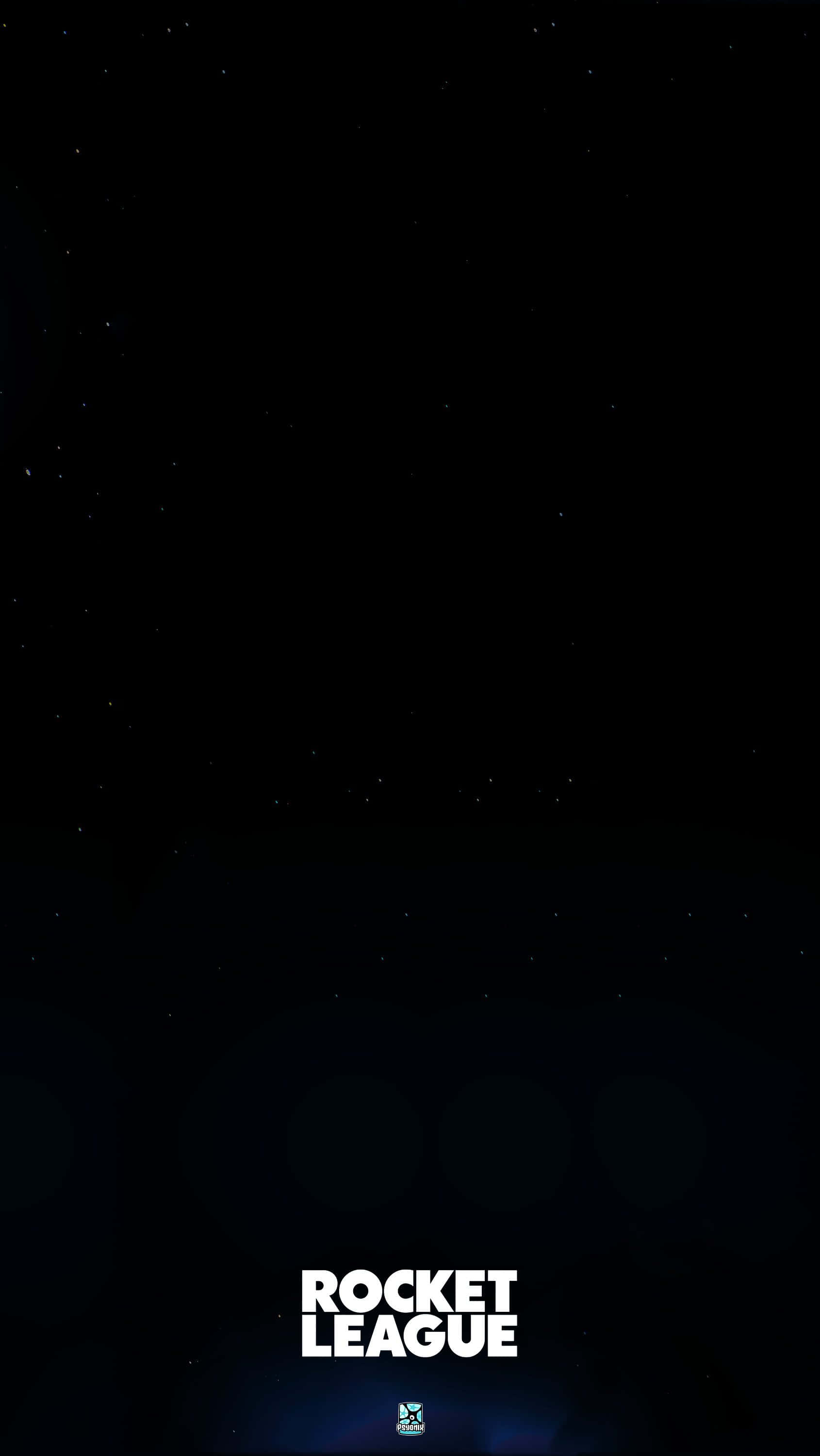 火箭聯盟 桌布 壁紙 — 漆黑的星空，帶有微弱發光的圓圈，底部有白色的Rocket League標誌。