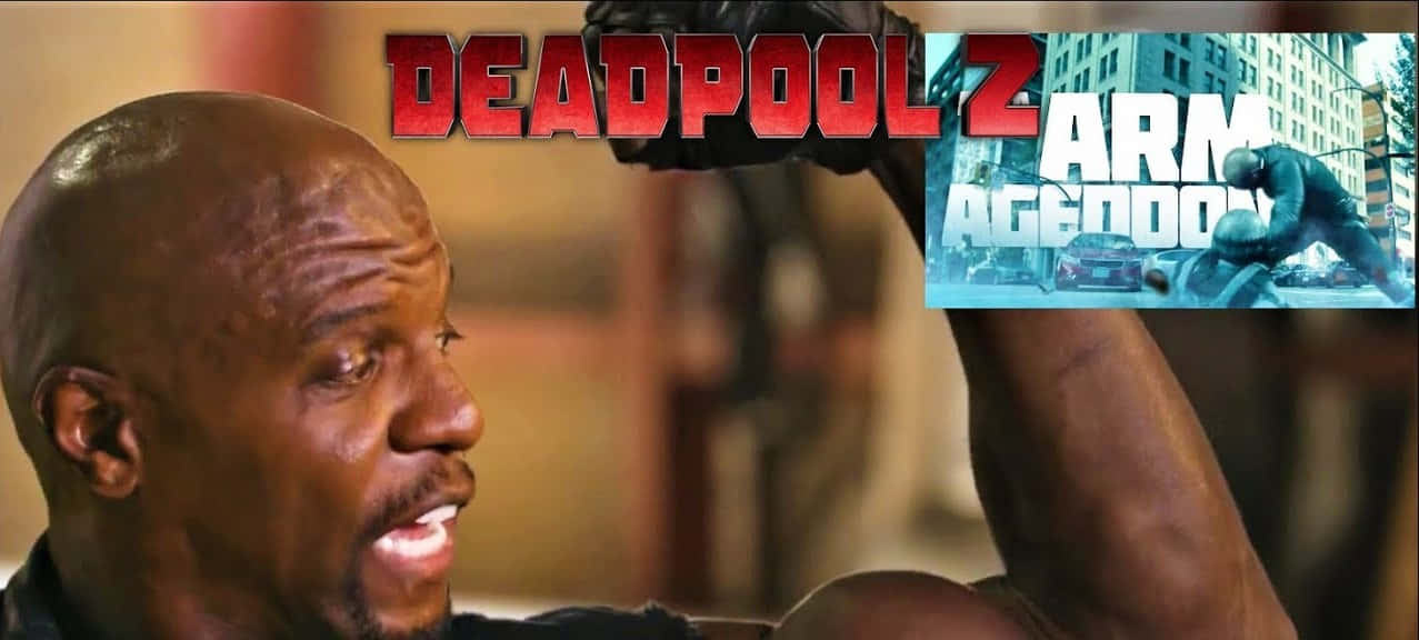 Deadpool Bedlam 桌布 壁紙 — 演員山繆·L·傑克森的特寫鏡頭，背景有《死侍2》和《世界末日》的電影海報。