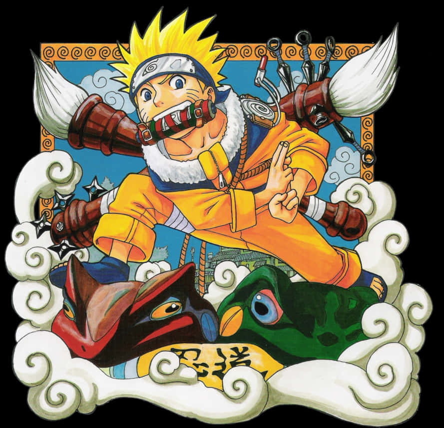 漩渦鳴人 苦無與青蛙 壁紙