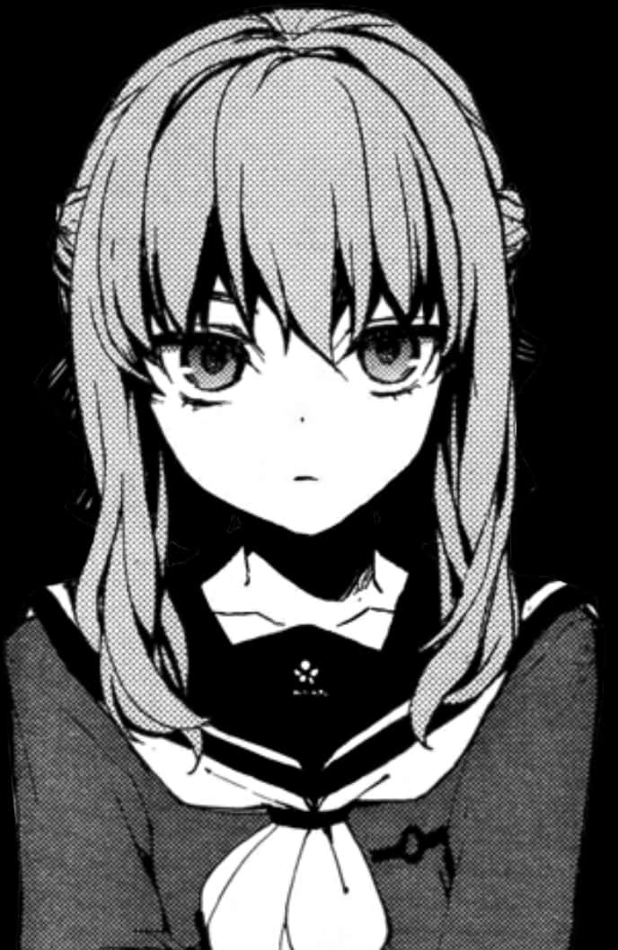 漫畫少女嚴肅表情 壁紙