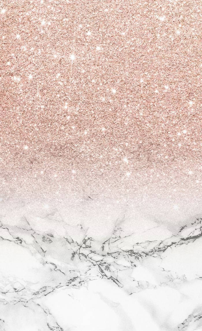 Rose Gold Ombre 桌布 壁紙 — 漸層壁紙融合玫瑰金亮粉與白色大理石紋，營造奢華閃爍效果。