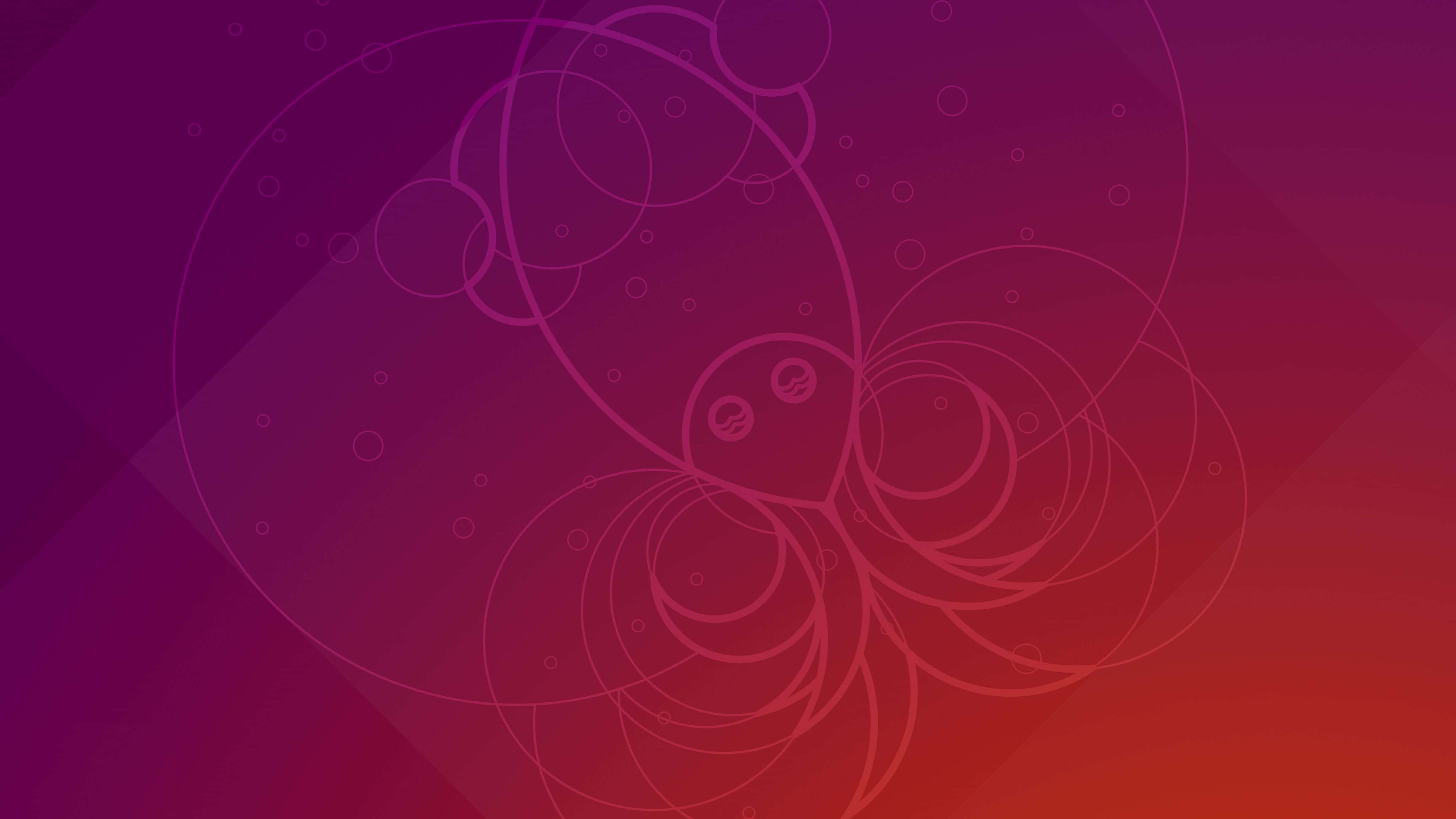 Gradient 桌布 壁紙 — 漸變紫色和紅色的抽象幾何圓圈，在柔和發光的背景上形成風格化的蝴蝶剪影。
