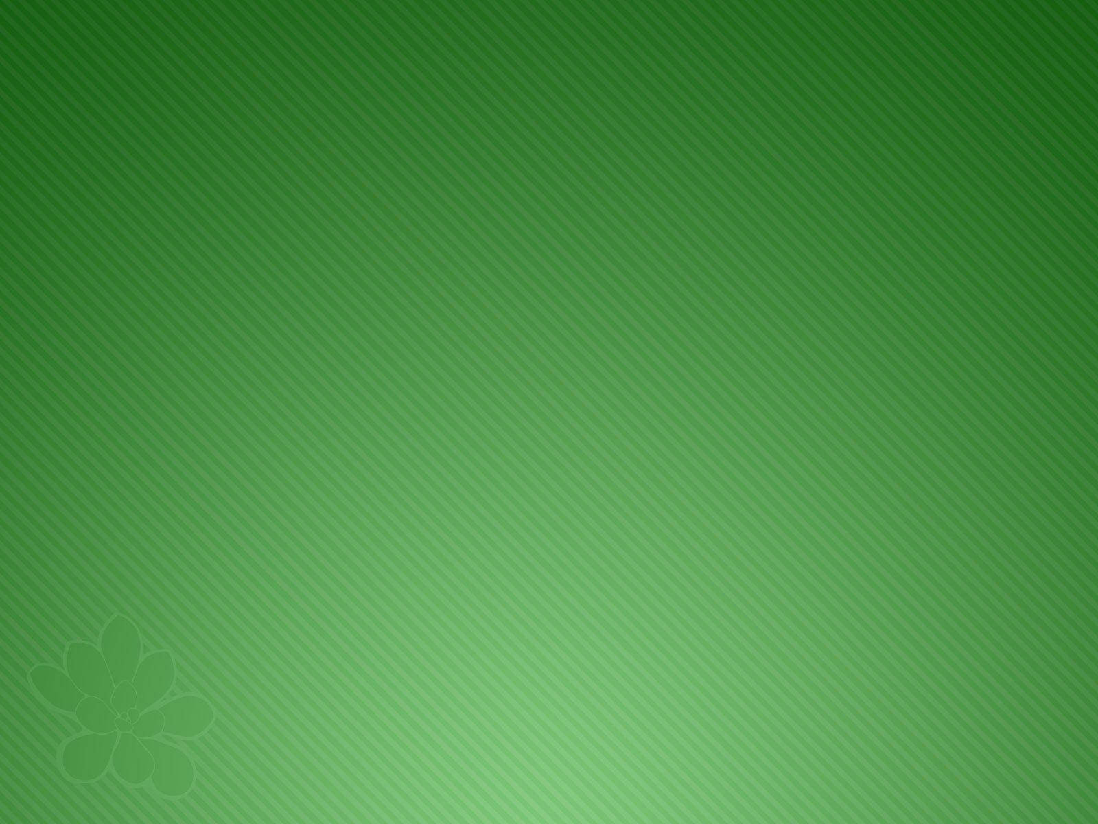 Green Aesthetic Laptop 桌布 壁紙 — 漸變綠色背景，帶有對角線條和角落的淡雅花卉圖案。