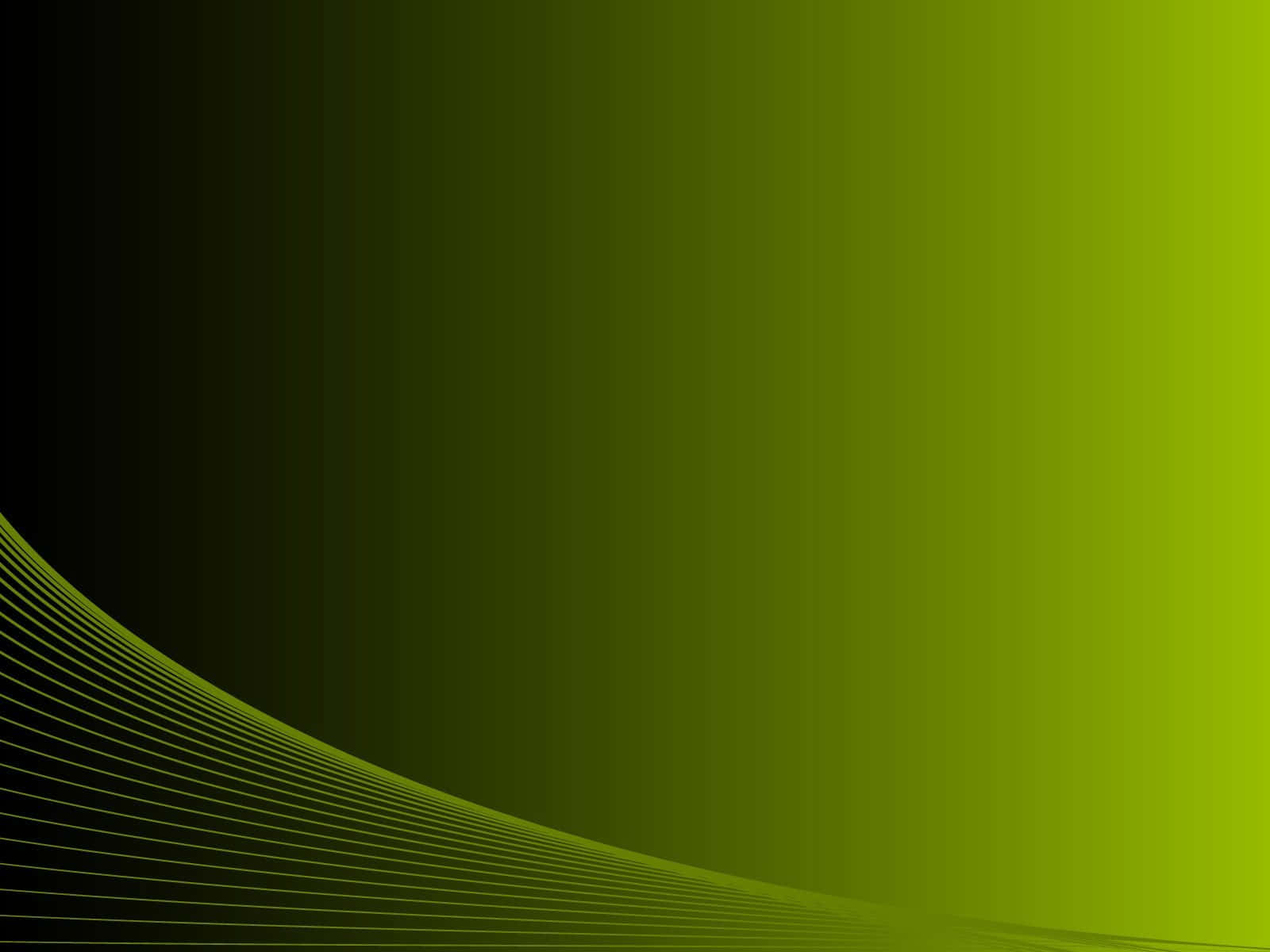 Green Gradient 桌布 壁紙 — 漸變綠色背景，帶有從暗到亮流動的發光曲線。
