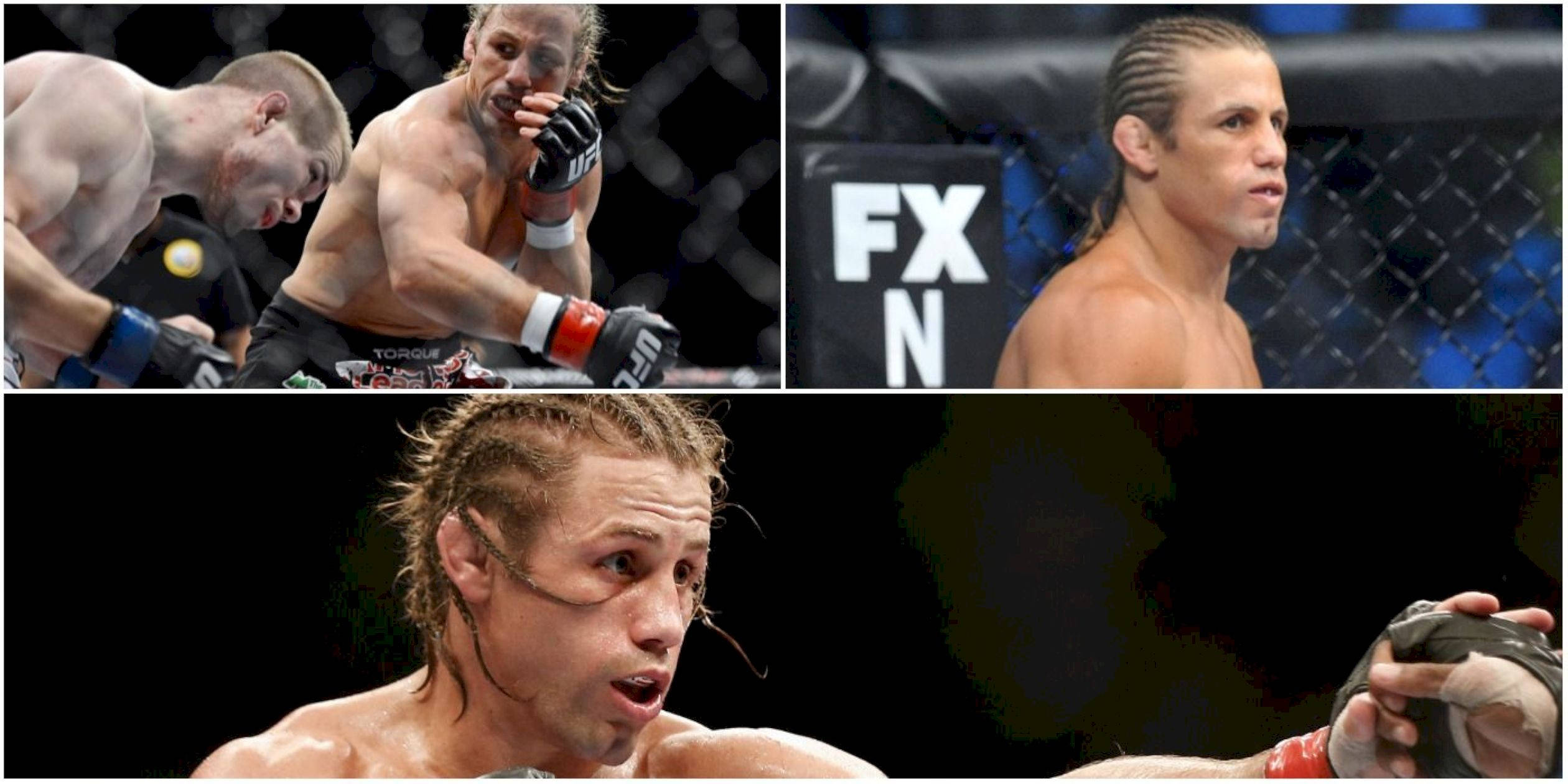 UFC 桌布 壁紙 — 激烈的混合武術選手在帶有籠網和FXN品牌的八角籠內行動。