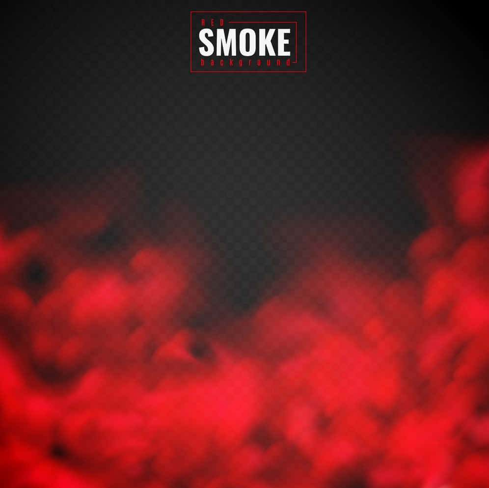 Red Smoke Effect 桌布 壁紙 — 濃厚的紅色煙霧在深色透明背景上翻騰，頂部有一個粗體紅色煙霧標籤。