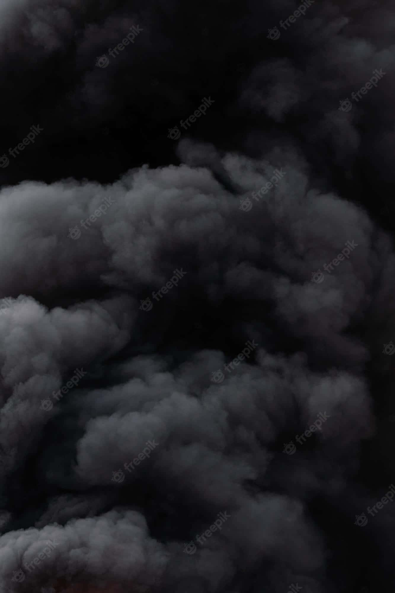 Black Gradient 桌布 壁紙 — 濃密的漩渦煙霧，以深灰和黑色填滿畫面，營造出沉重而陰森的氣氛。