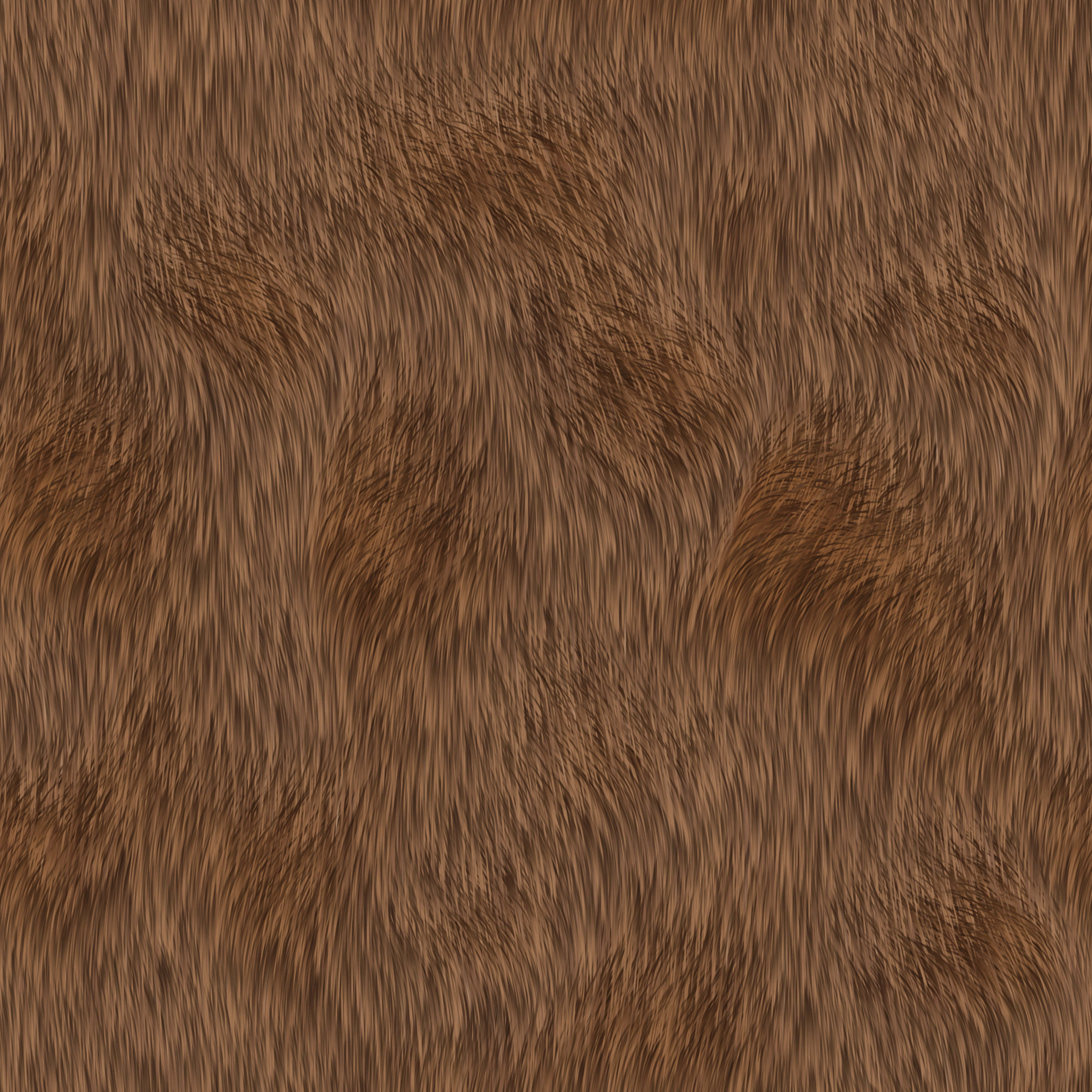 Animal Fur 桌布 壁紙 — 濃郁棕色動物毛皮的近距離特寫，帶有流動的毛束和微妙的紋理變化。