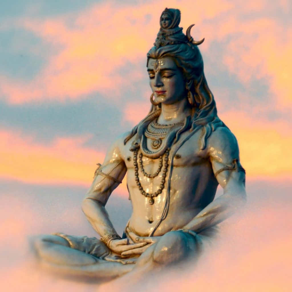 濕婆神端坐雲端雕像 壁紙