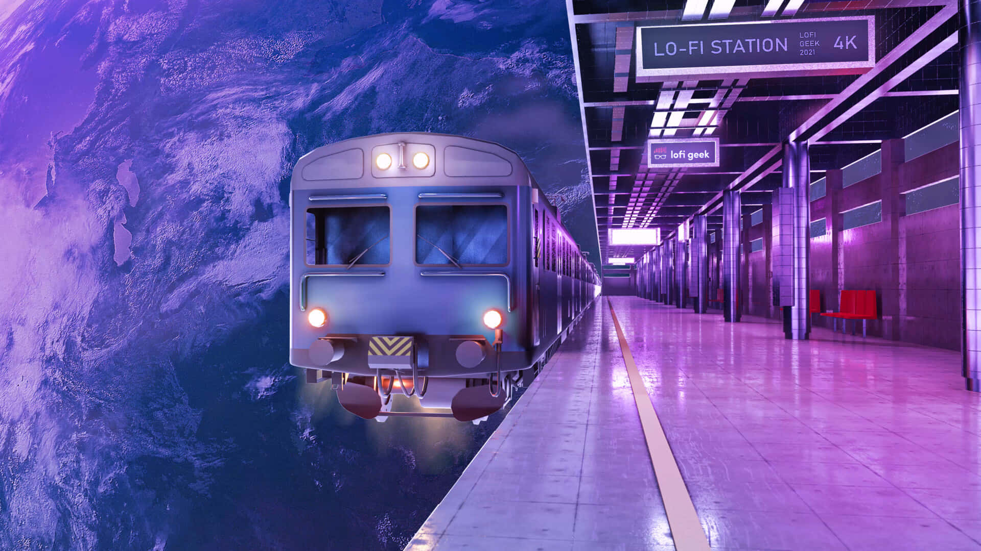 火車停靠在車站 壁紙