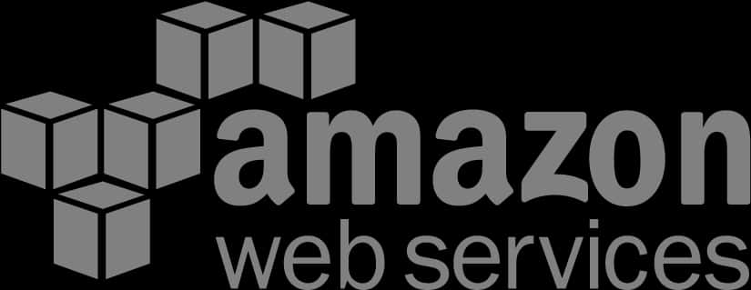 亞馬遜 桌布 壁紙 — 灰色Amazon Web Services標誌，帶有立方體圖示，黑色背景。