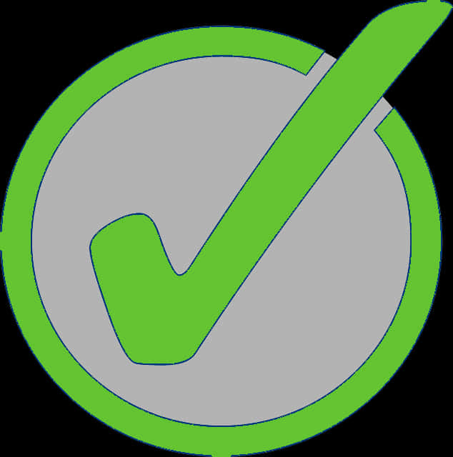 Check Mark 桌布 壁紙 — 灰色背景上圓圈內的一個粗體綠色勾號。