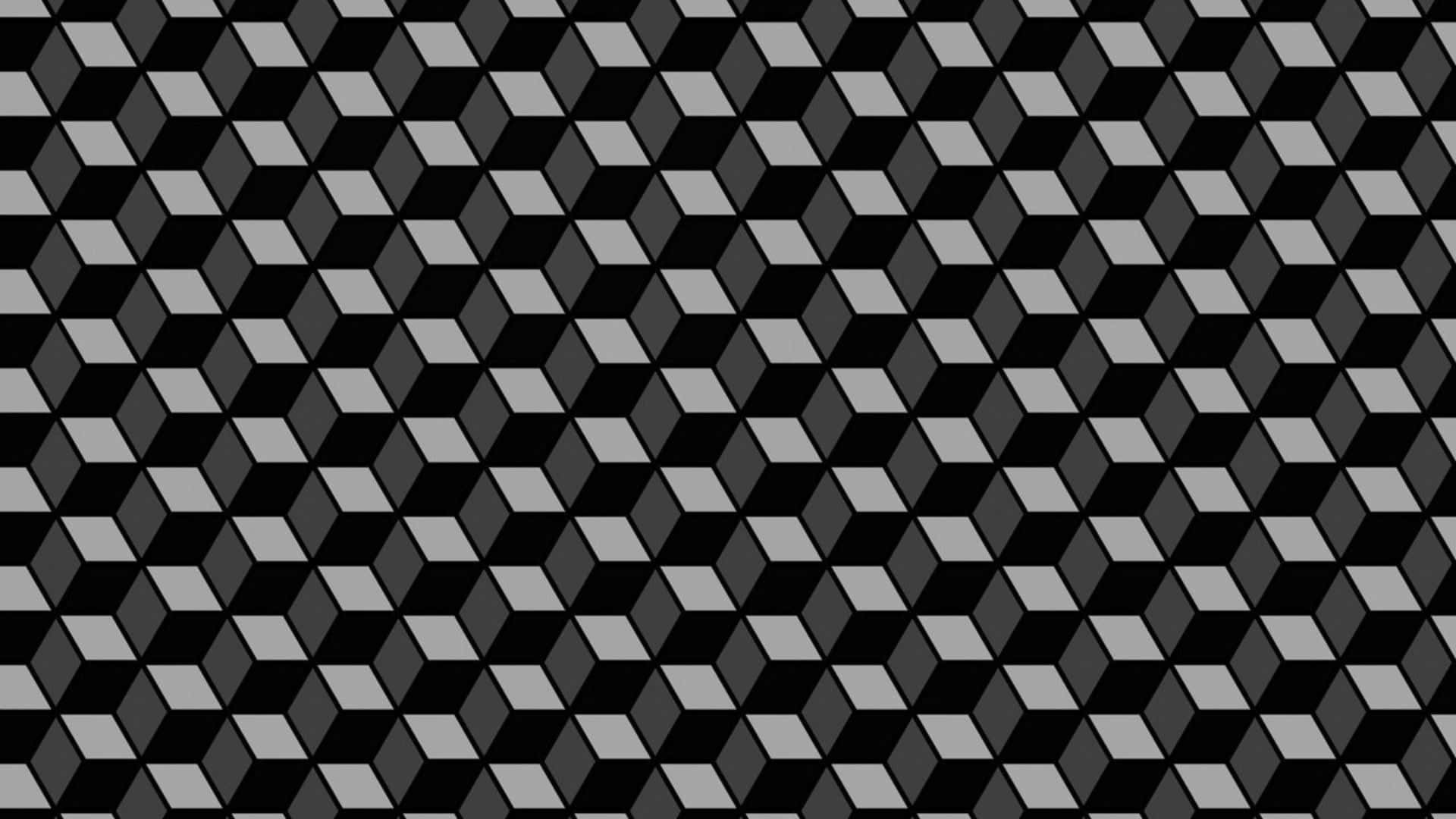 Optical Illusions 桌布 壁紙 — 灰階重複3D立方體的光學錯覺壁紙，營造迷人的深度效果。