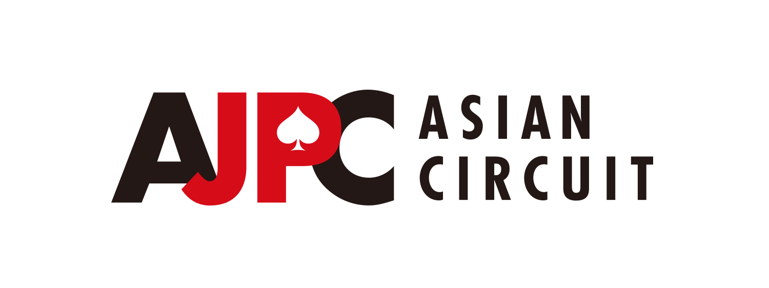 日本 桌布 壁紙 — 為 'AJPC ASIAN CIRCUIT' 設計的粗體標誌，在白色背景上的 'P' 中有紅色黑桃。
