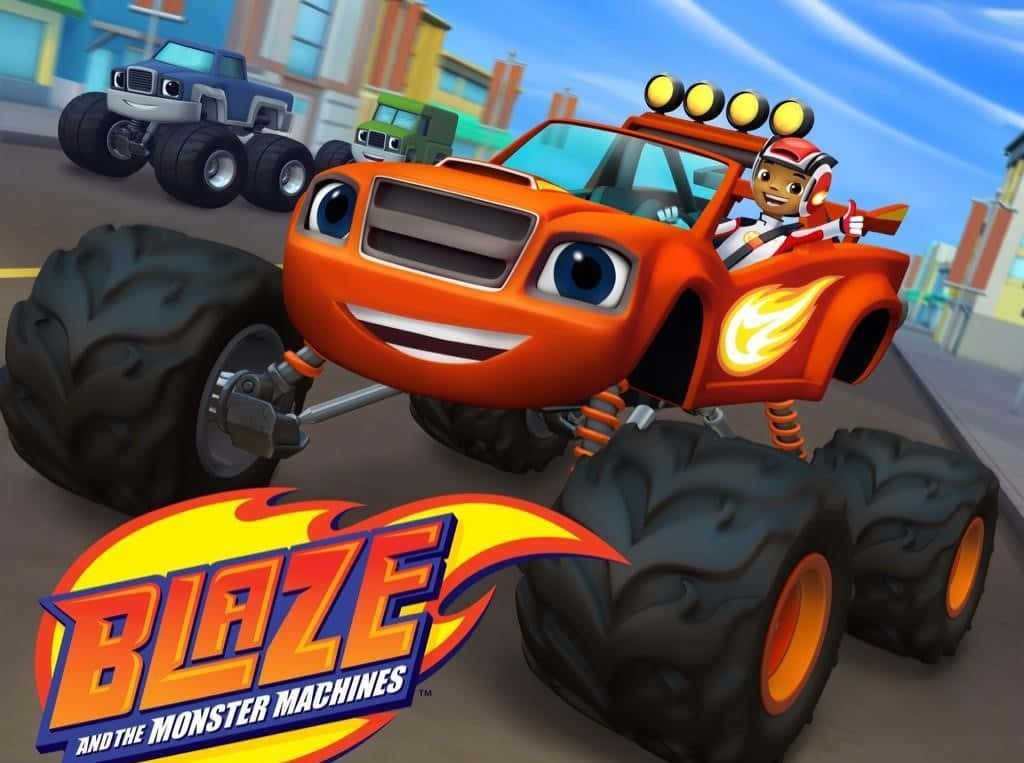 烈焰 monster machines - 一辆拥有大引擎的卡通汽车 壁紙