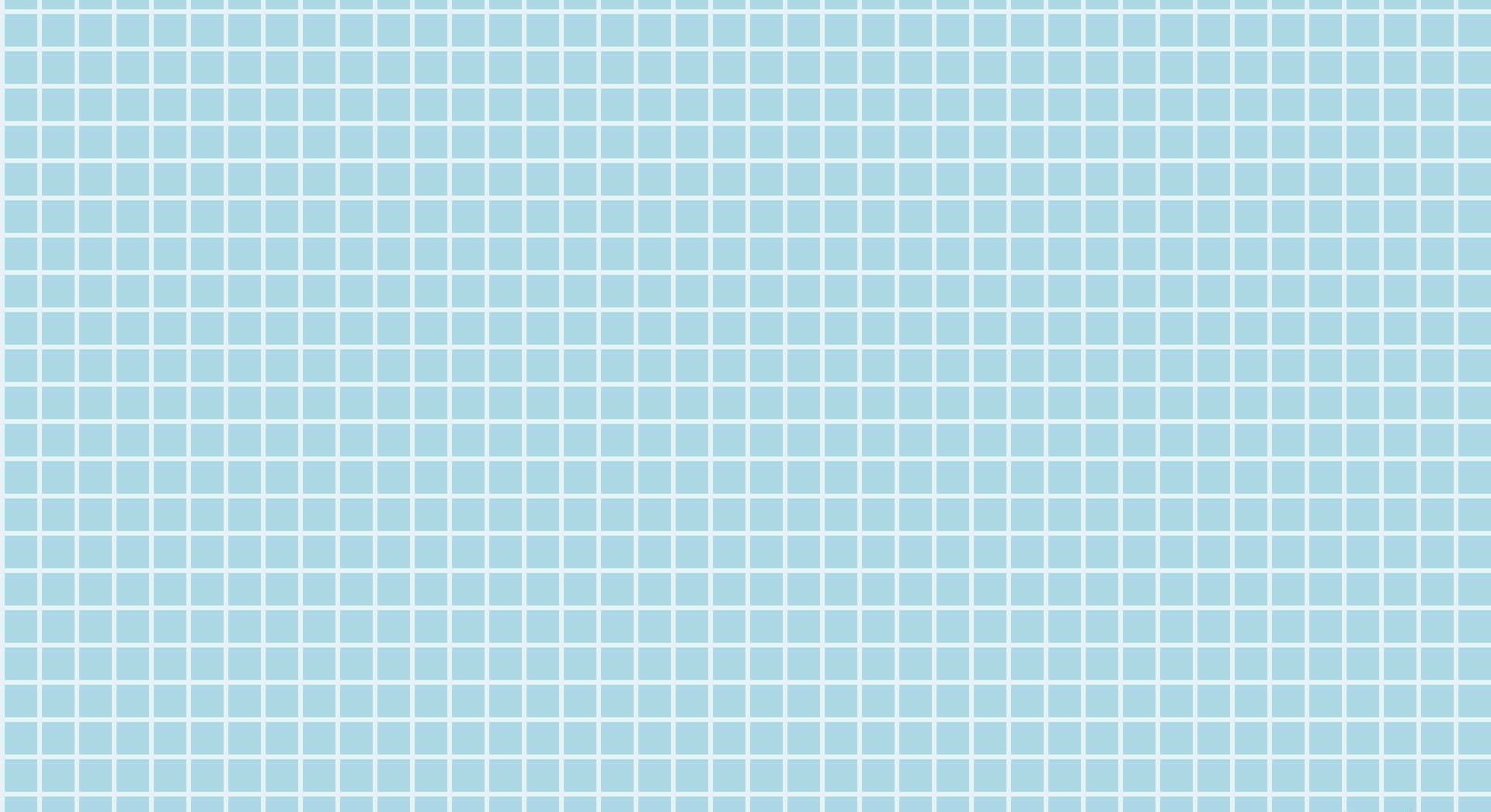 Pastel Blue Aesthetic Desktop 桌布 壁紙 — 無縫淺藍色網格圖案搭配清晰的白色線條，營造出乾淨簡約的背景。