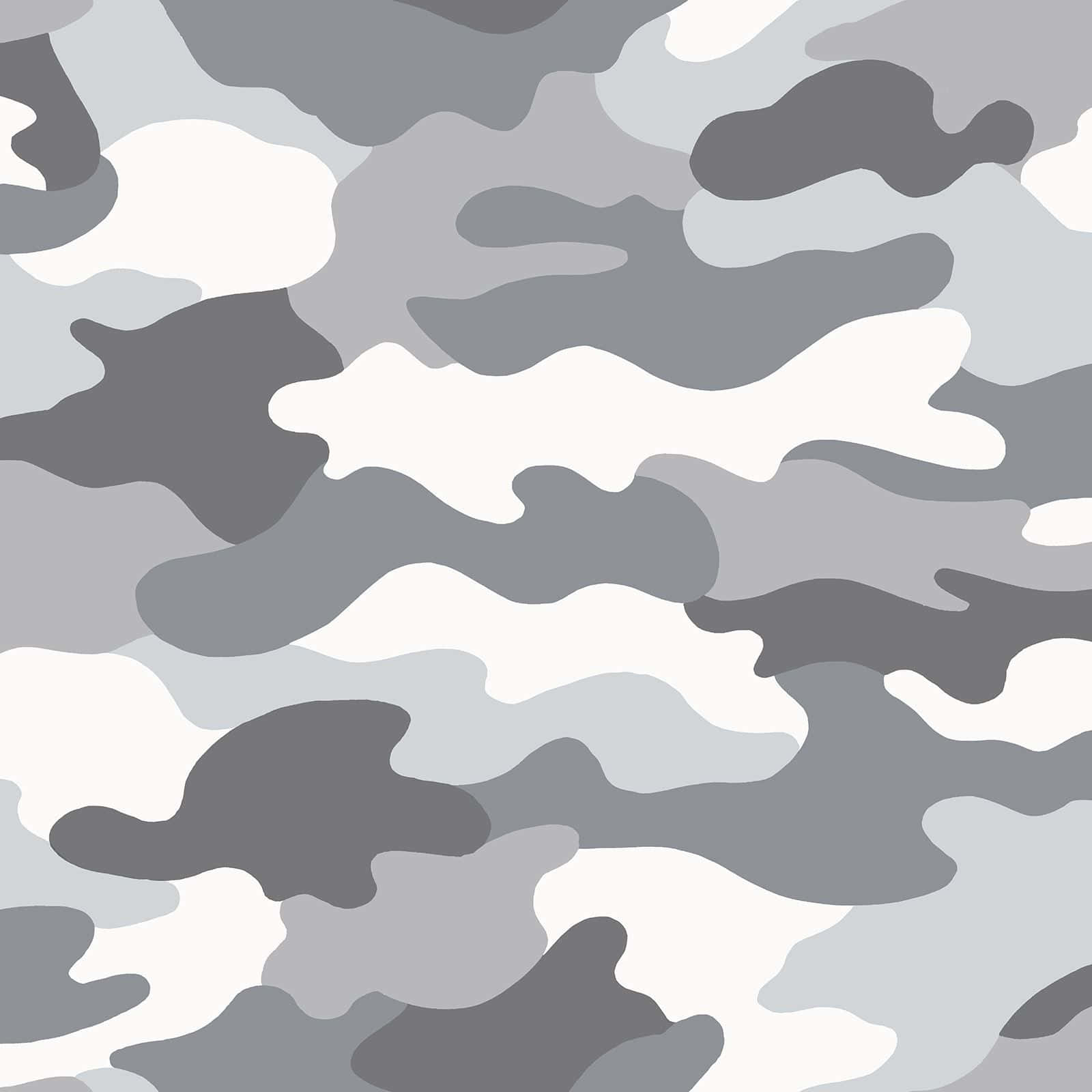 camouflage 桌布 壁紙 — 無縫灰色和白色迷彩圖案，帶有柔和混合的形狀和柔和色調。