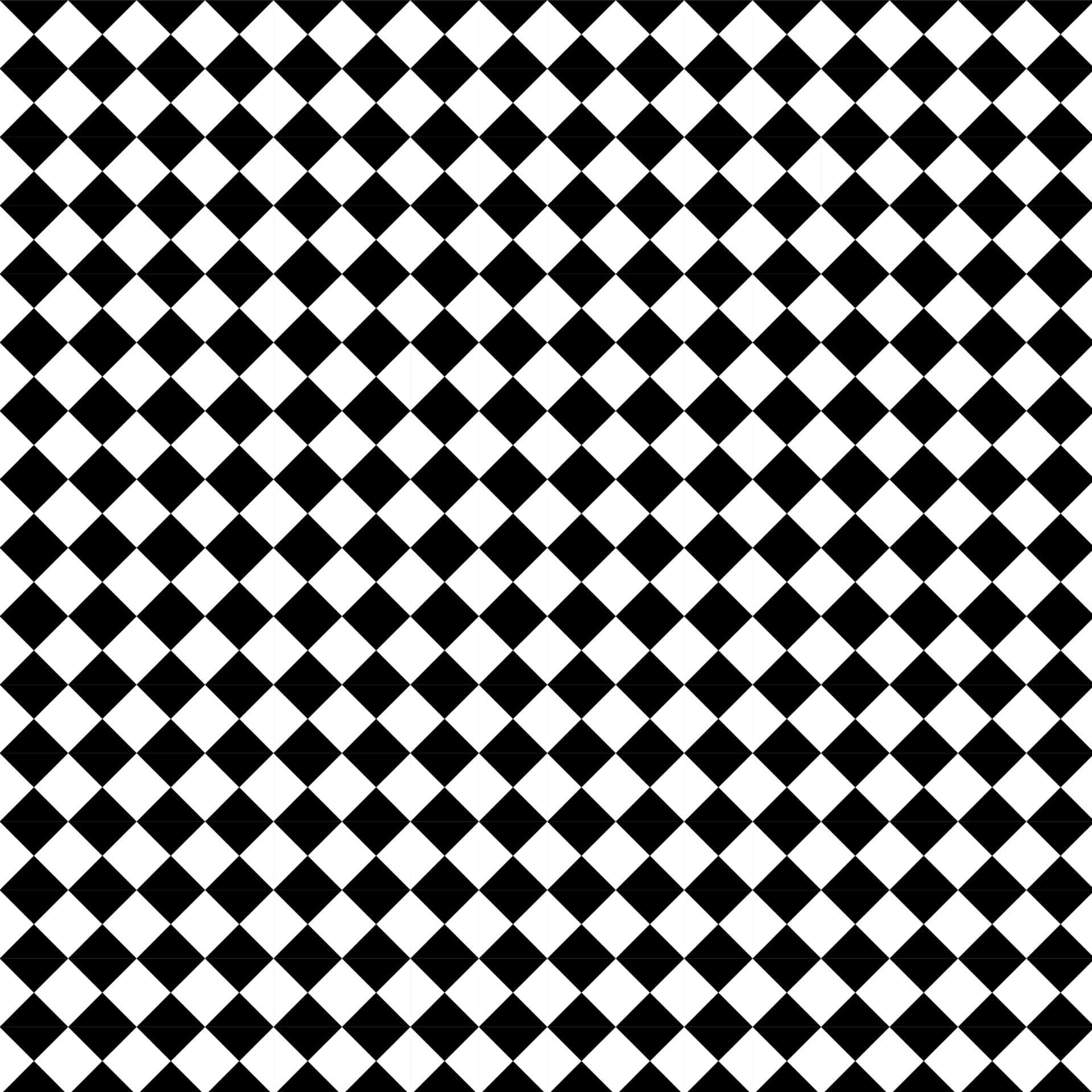 Checkered 桌布 壁紙 — 無縫的黑白菱形圖案營造出大膽的幾何視覺效果，具有高對比度和重複對稱性。