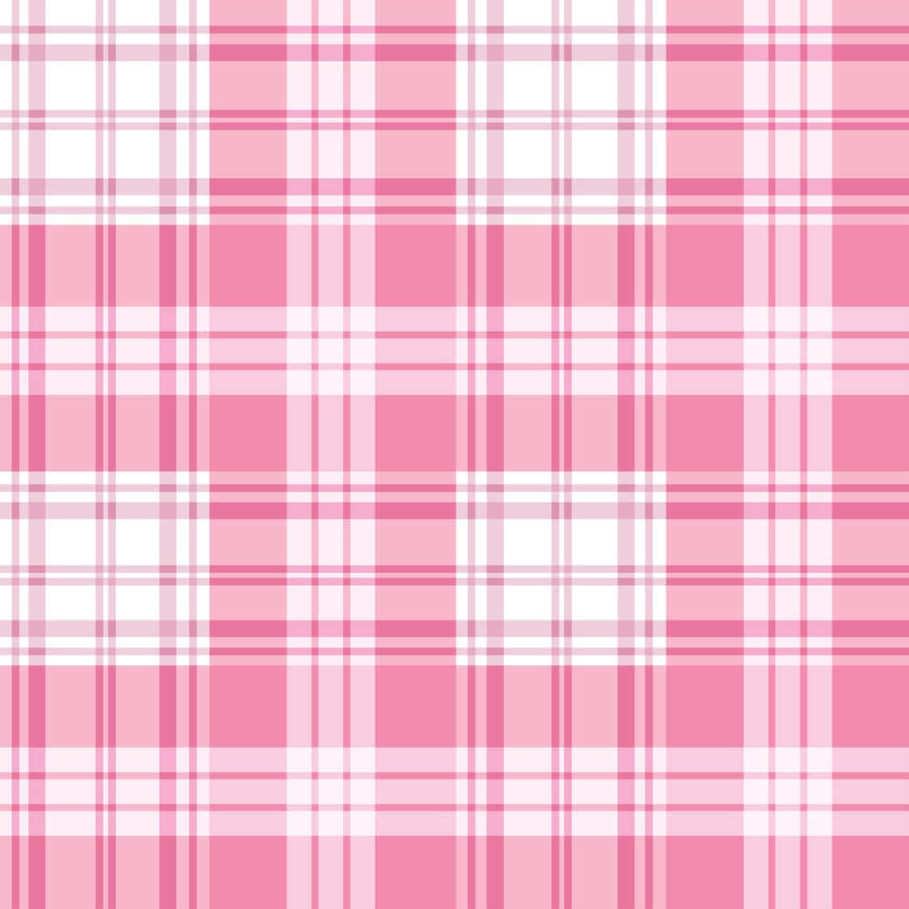 Plaid 桌布 壁紙 — 無縫粉紅和白色格子圖案，帶有不同深淺，營造出柔和的格紋質感。