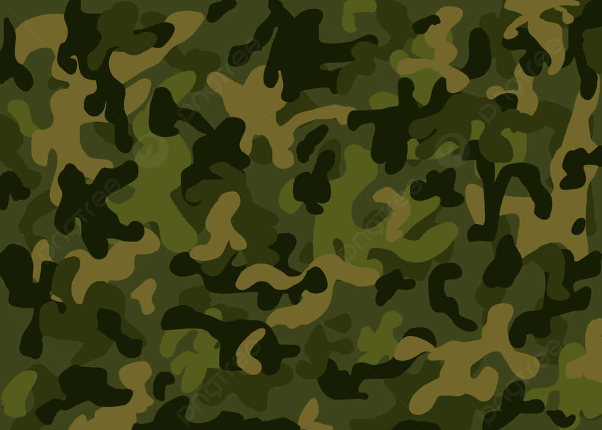 Green Camo 桌布 壁紙 — 無縫軍事迷彩圖案，帶有不規則的深橄欖綠和棕色斑點。