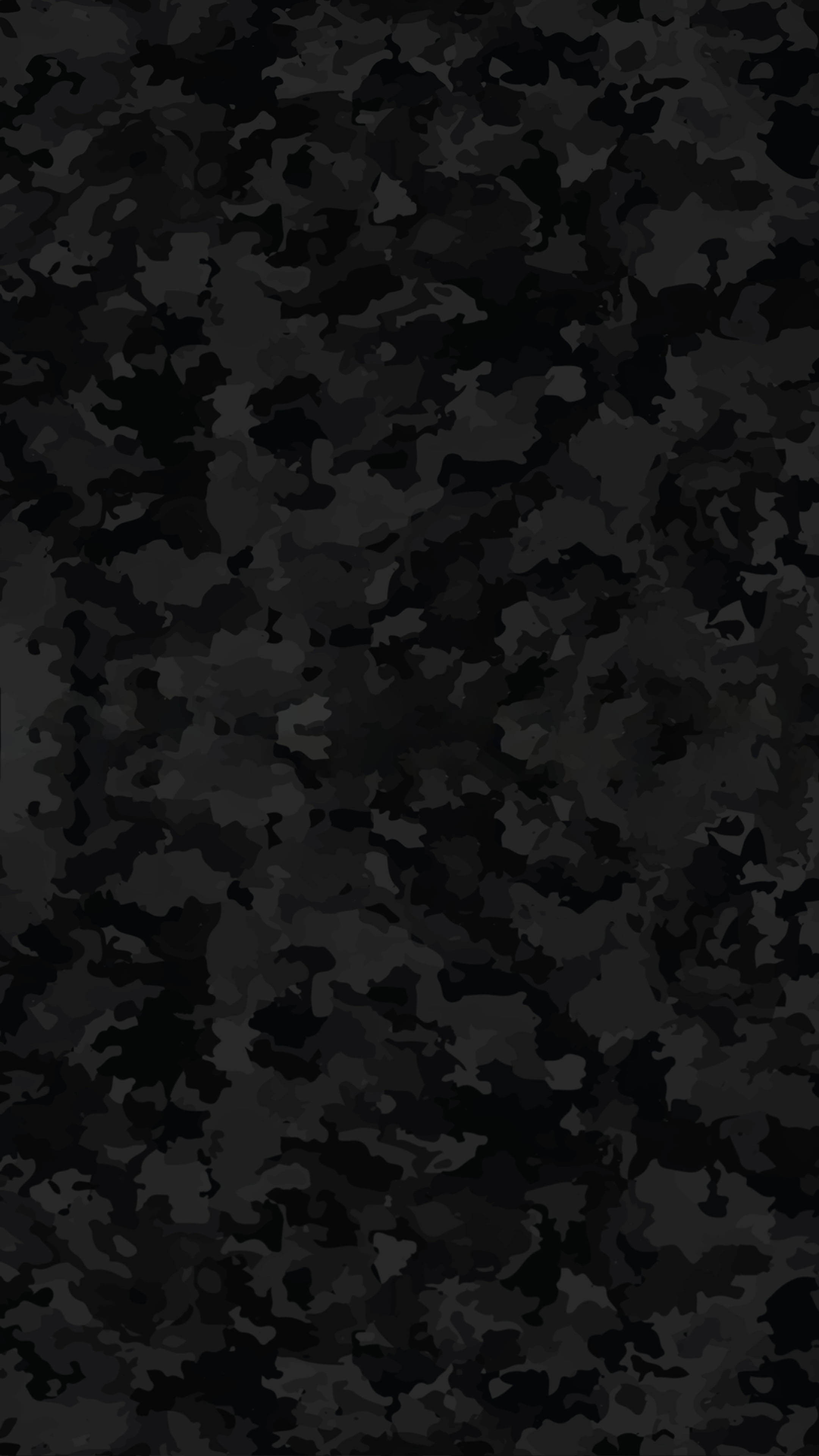Black And Grey iPhone 桌布 壁紙 — 無縫黑色和深灰色迷彩圖案，帶有不規則斑點，用於戰術隱蔽。