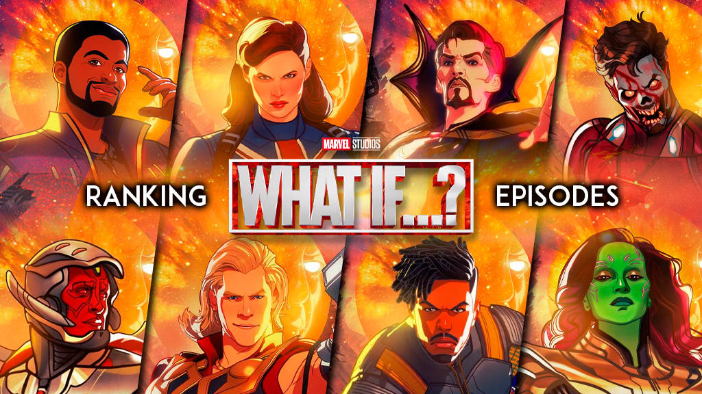漫威假如 桌布 壁紙 — 《無限可能：假如…？》系列中Marvel角色的鮮豔漫畫風格肖像，以熾熱的橙色宇宙背景襯托。