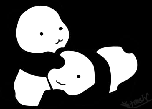 熊貓好友黑白 壁紙