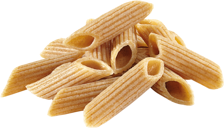 Pasta 桌布 壁紙 — 特寫一堆金棕色帶紋的筆管麵，襯托在純黑背景上。