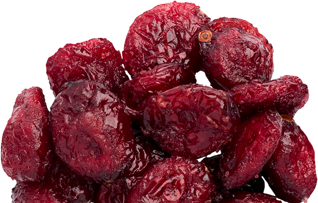 Dried Fruit 桌布 壁紙 — 特寫鏡頭，飽滿光澤的乾蔓越莓堆疊在純黑背景上。