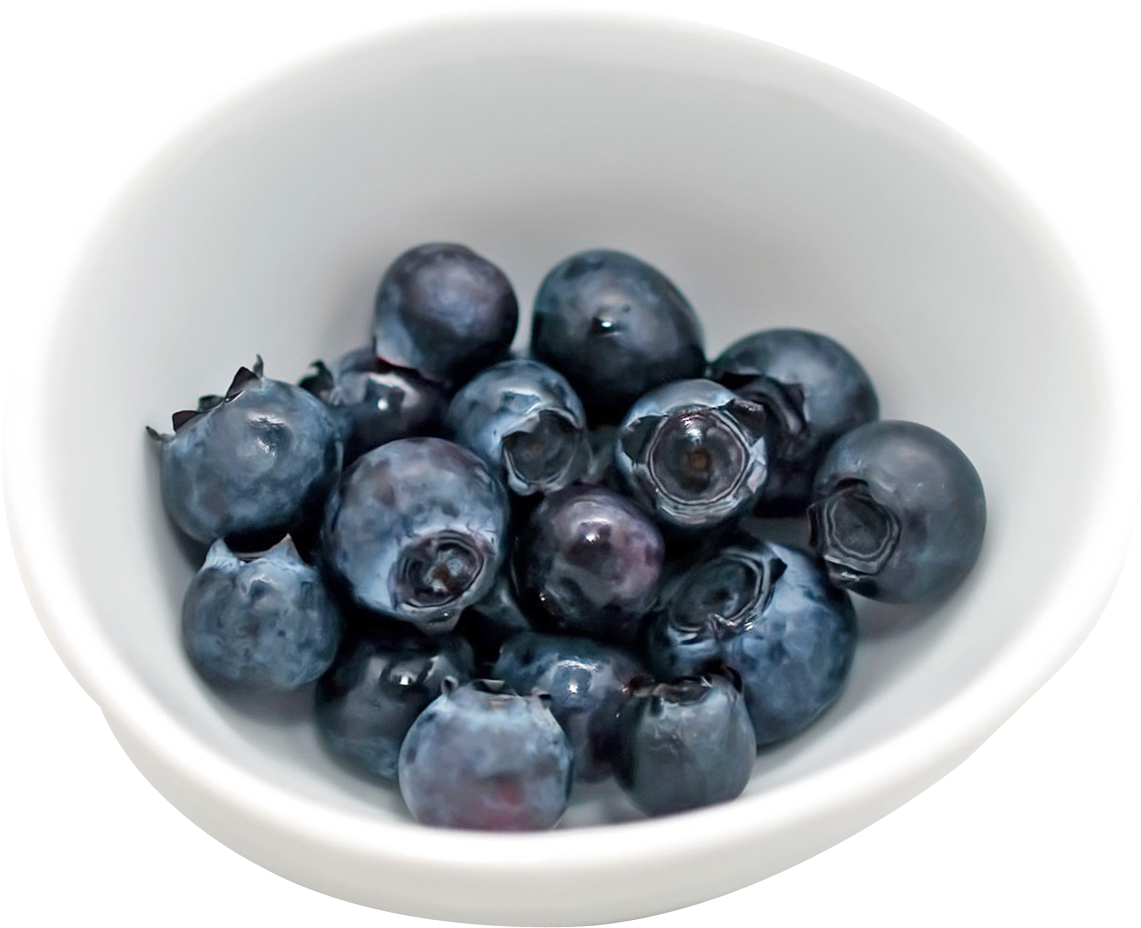 Blueberry 桌布 壁紙 — 特寫鏡頭：飽滿藍莓在白色碗中閃閃發光，襯以純黑背景。
