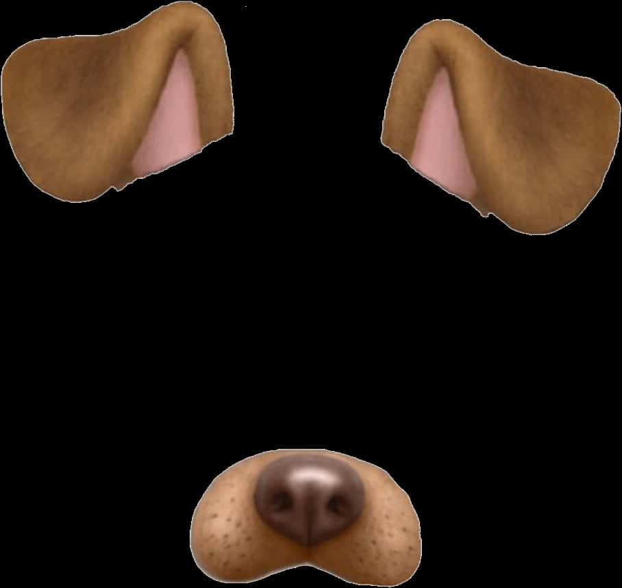 Snapchat 桌布 壁紙 — 狗的垂耳和鼻子在黑色背景前的特寫。