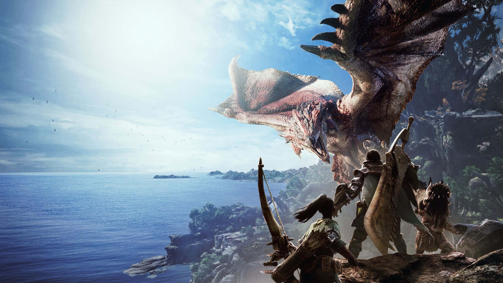 狩獵更大型的猛獸於《魔物獵人 世界》 壁紙