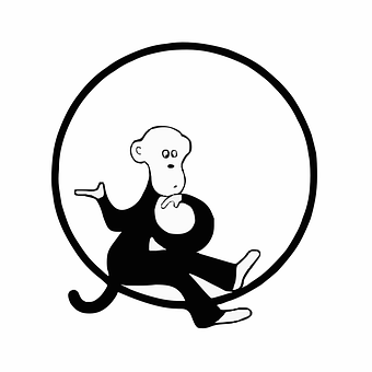 猴子在圓圈中的向量藝術 壁紙