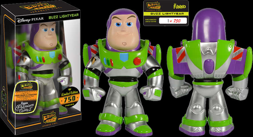 Toy Story Characters 桌布 壁紙 — 《玩具總動員》巴斯光年 Funko Premium 搪膠人偶，展示正面和背面，附原裝包裝。