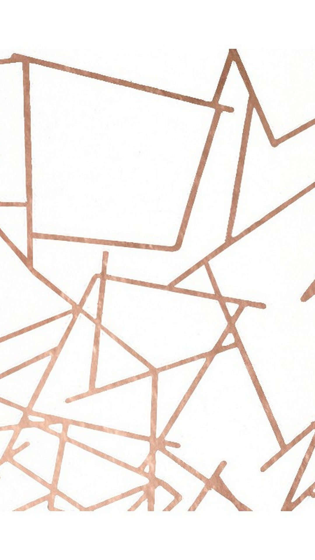 Rose Gold Black Marble 桌布 壁紙 — 玫瑰金抽象幾何線條在純白背景上形成重疊形狀。