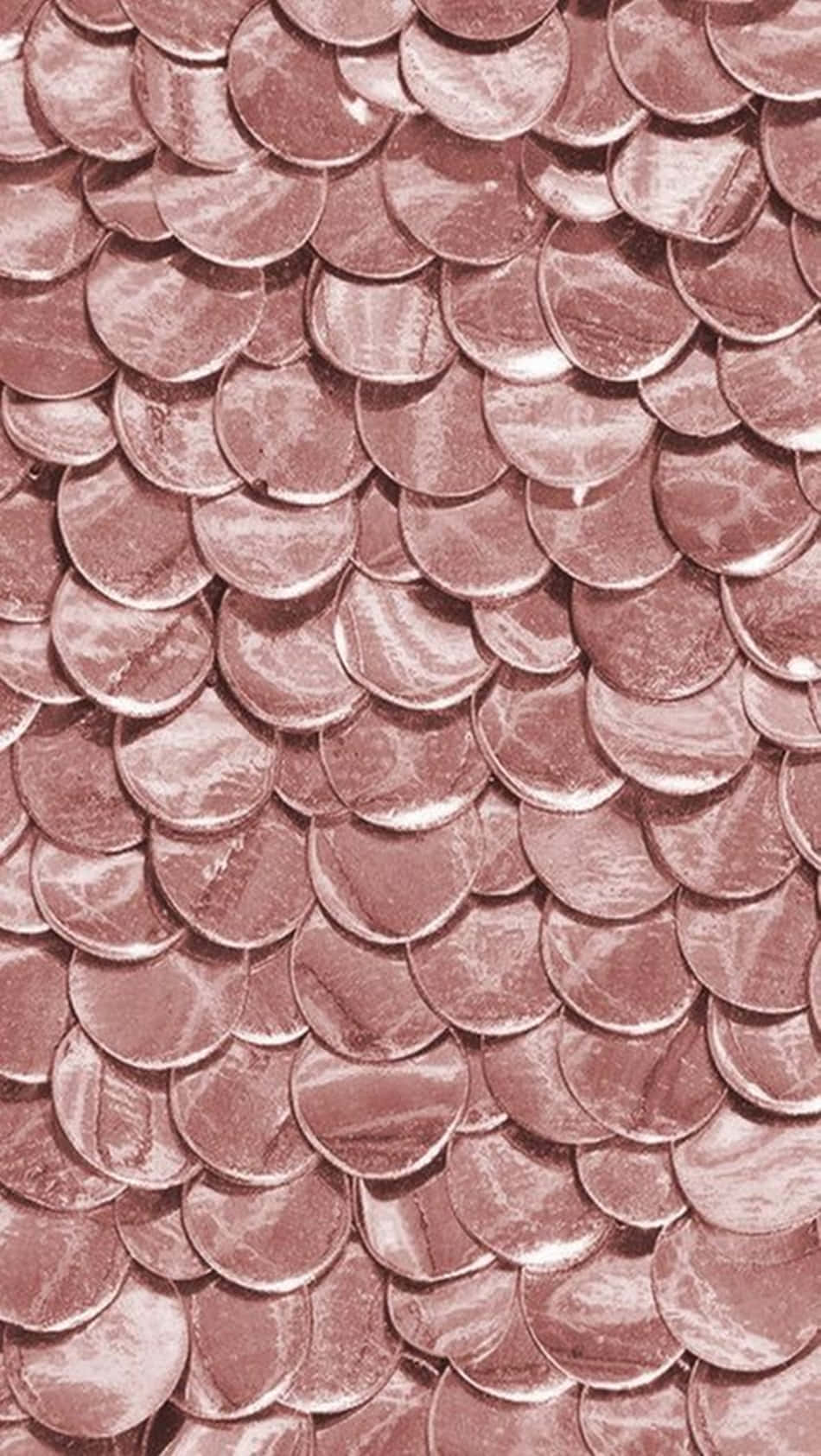 Rose Gold Color 桌布 壁紙 — 玫瑰金色金屬亮片重疊形成閃爍紋理表面的特寫。