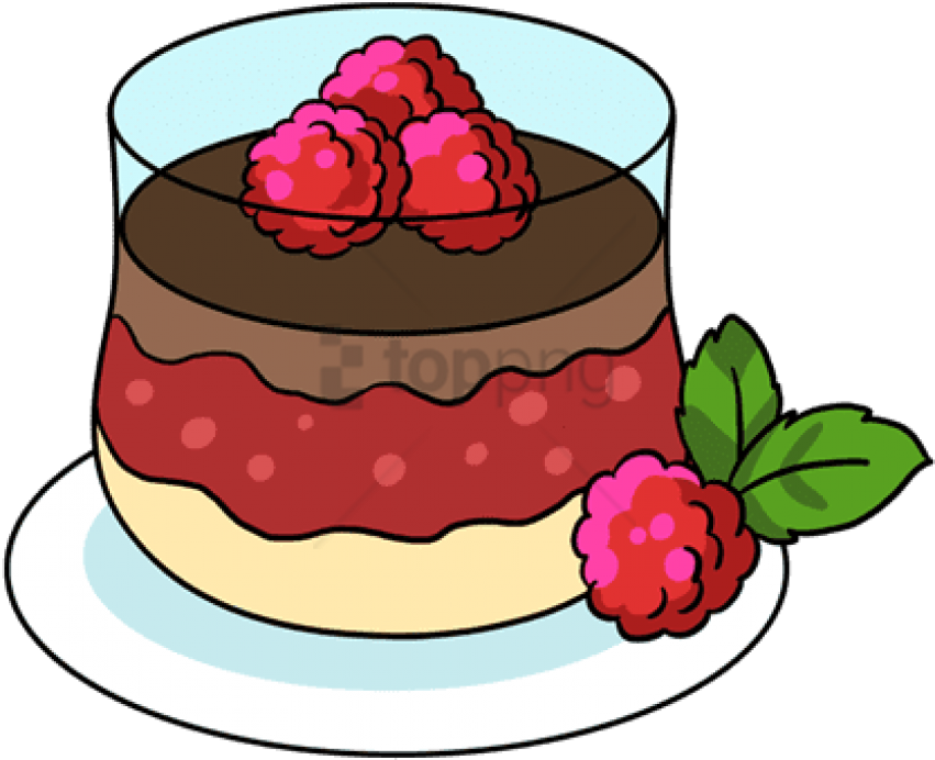 Desserts 桌布 壁紙 — 玻璃杯中的分層巧克力覆盆子甜點，上面放上新鮮莓果和薄荷。