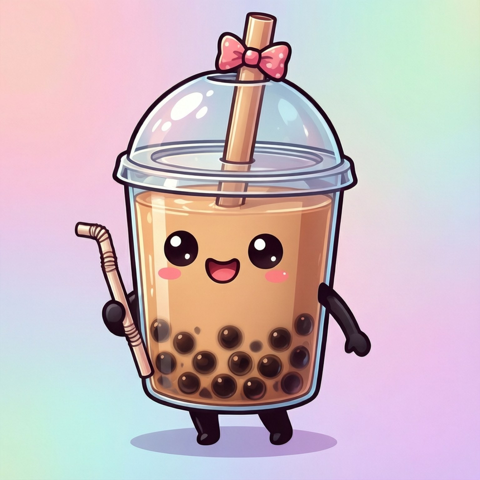 珍珠奶茶Q版角色 壁紙