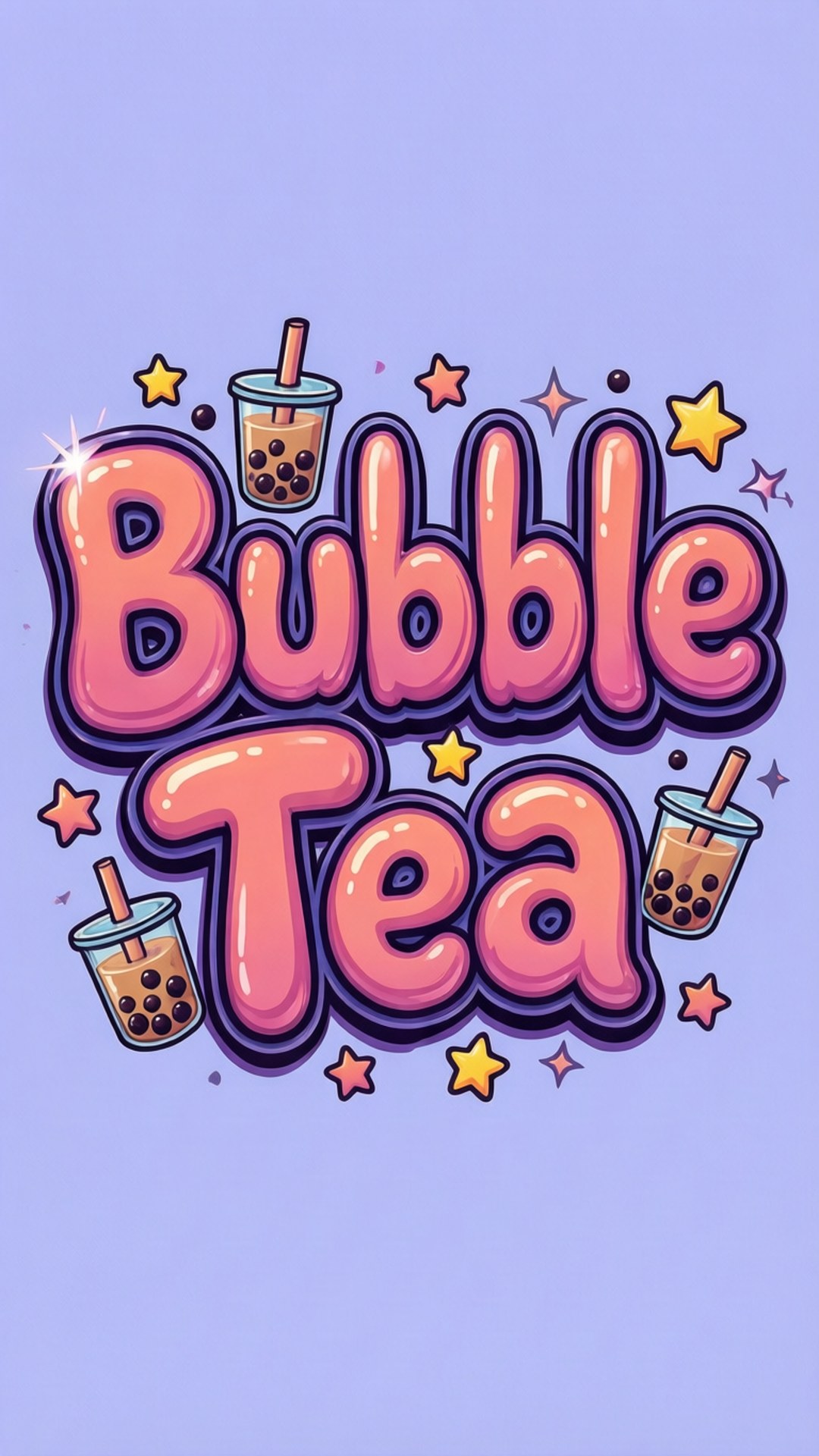 珍珠奶茶字體設計 壁紙