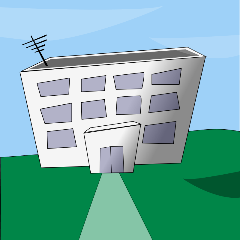 現代卡通建築插畫 壁紙